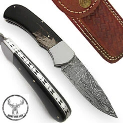 Hunt For Life Deadlock Damascus Slipjoint Pocket Knife 7 Hunt For Life Deadlock Damascus Slipjoint Pocket Knife -Daggers Store 12A2 DM1968 2 96666.1564503647