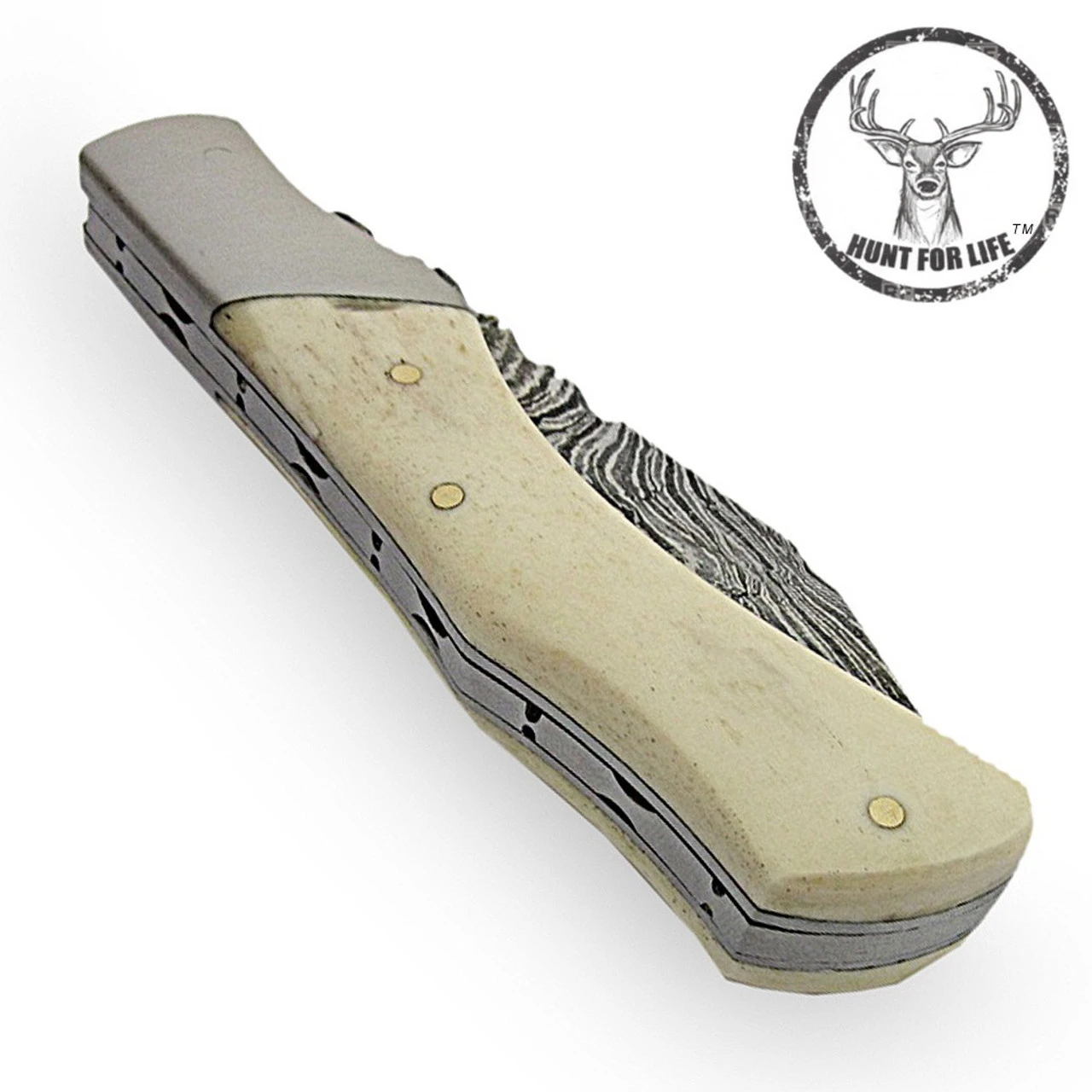 Hunt For Life Range Wars Damascus Handmade Pocket Knife 1 Hunt For Life Range Wars Damascus Handmade Pocket Knife