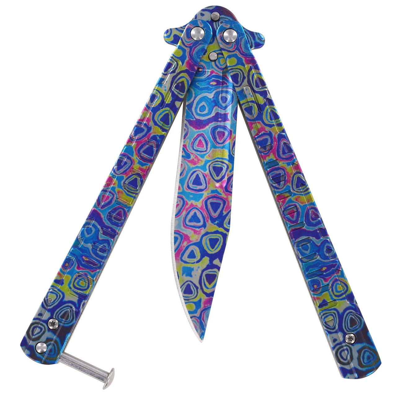 Psychedelic Trip Heavy Duty Balisong Flipper Butterfly Knife 2 Psychedelic Trip Heavy Duty Balisong Flipper Butterfly Knife - Image 2