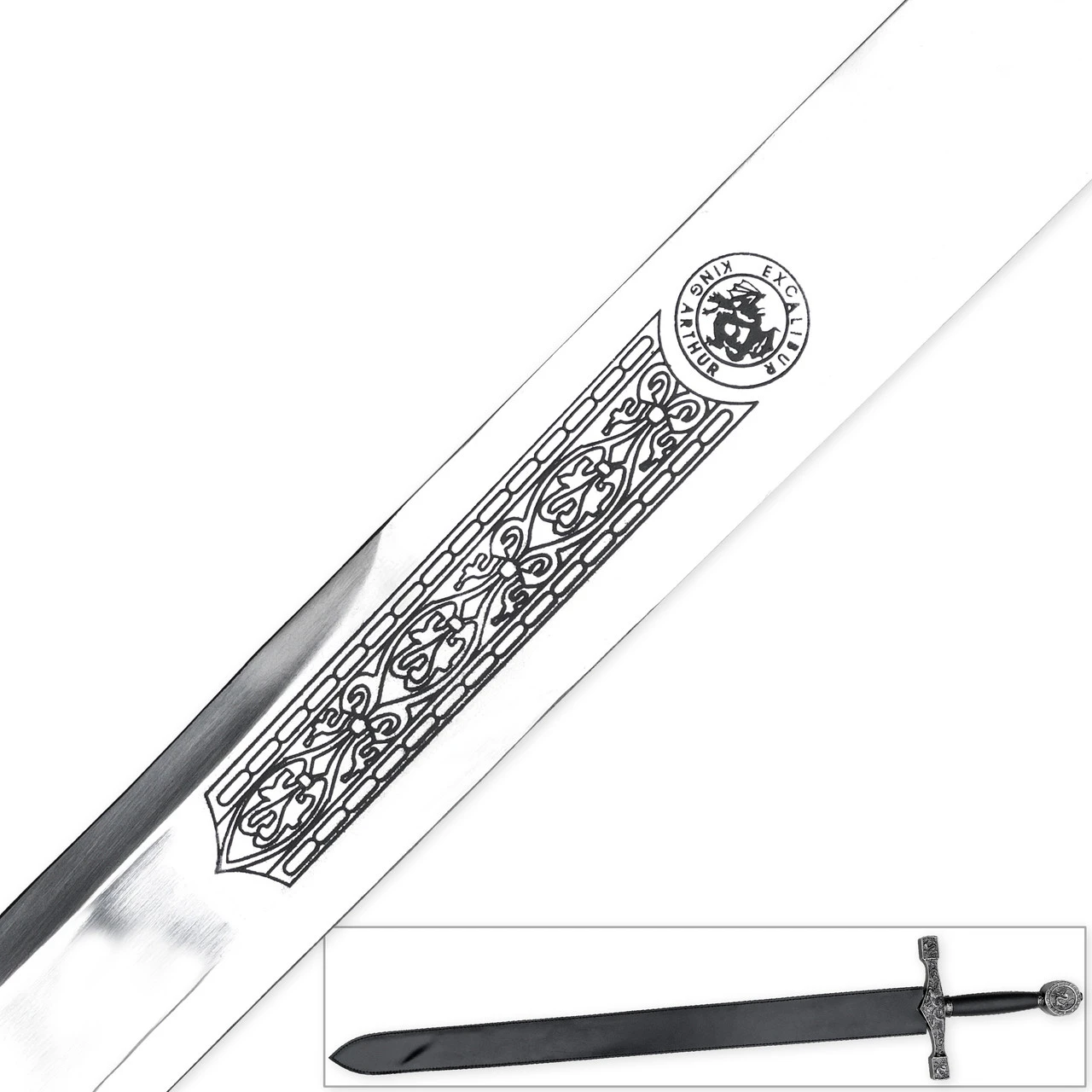 King Arthur Deluxe Stainless Steel Replica Excalibur Longsword 2 King Arthur Deluxe Stainless Steel Replica Excalibur Longsword - Image 2