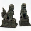 Ancient Guard Chinese Guardian Lion Fu Foo Dog Statuettes Bookends Pair