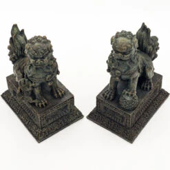 Ancient Guard Chinese Guardian Lion Fu Foo Dog Statuettes Bookends Pair 9 Ancient Guard Chinese Guardian Lion Fu Foo Dog Statuettes Bookends Pair -Daggers Store 5511 78091.1657130125