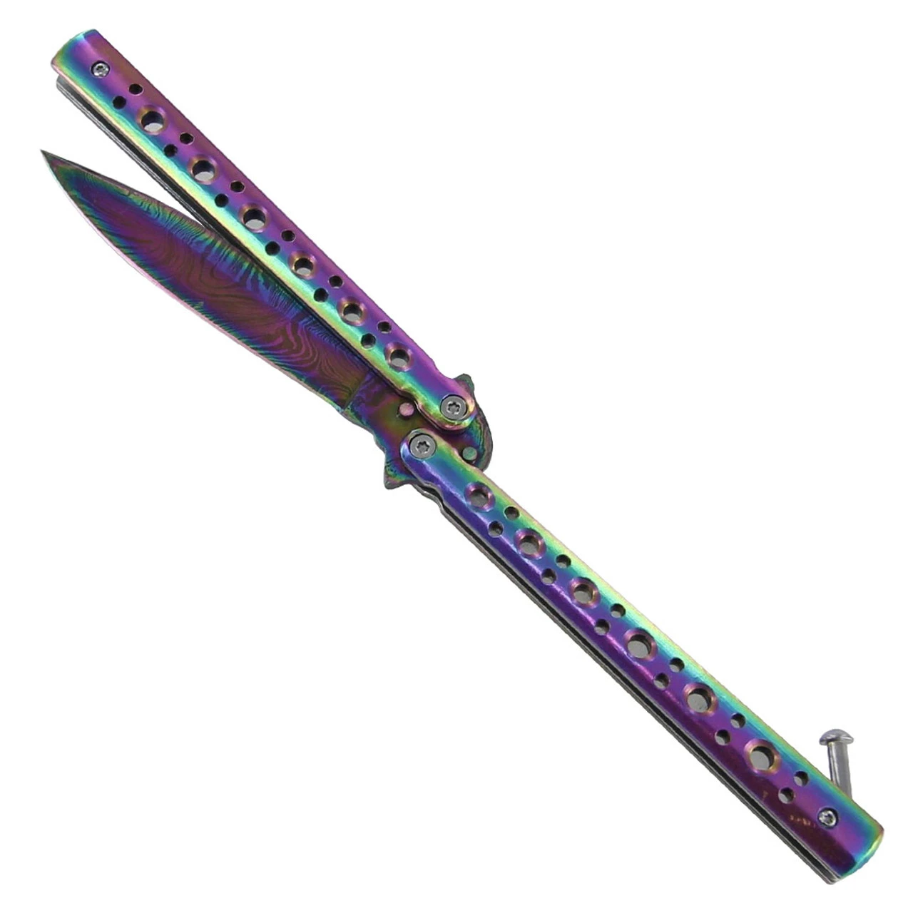 Damascus Steel Luminance Inquisition Butterfly Knife 3 Damascus Steel Luminance Inquisition Butterfly Knife - Image 3