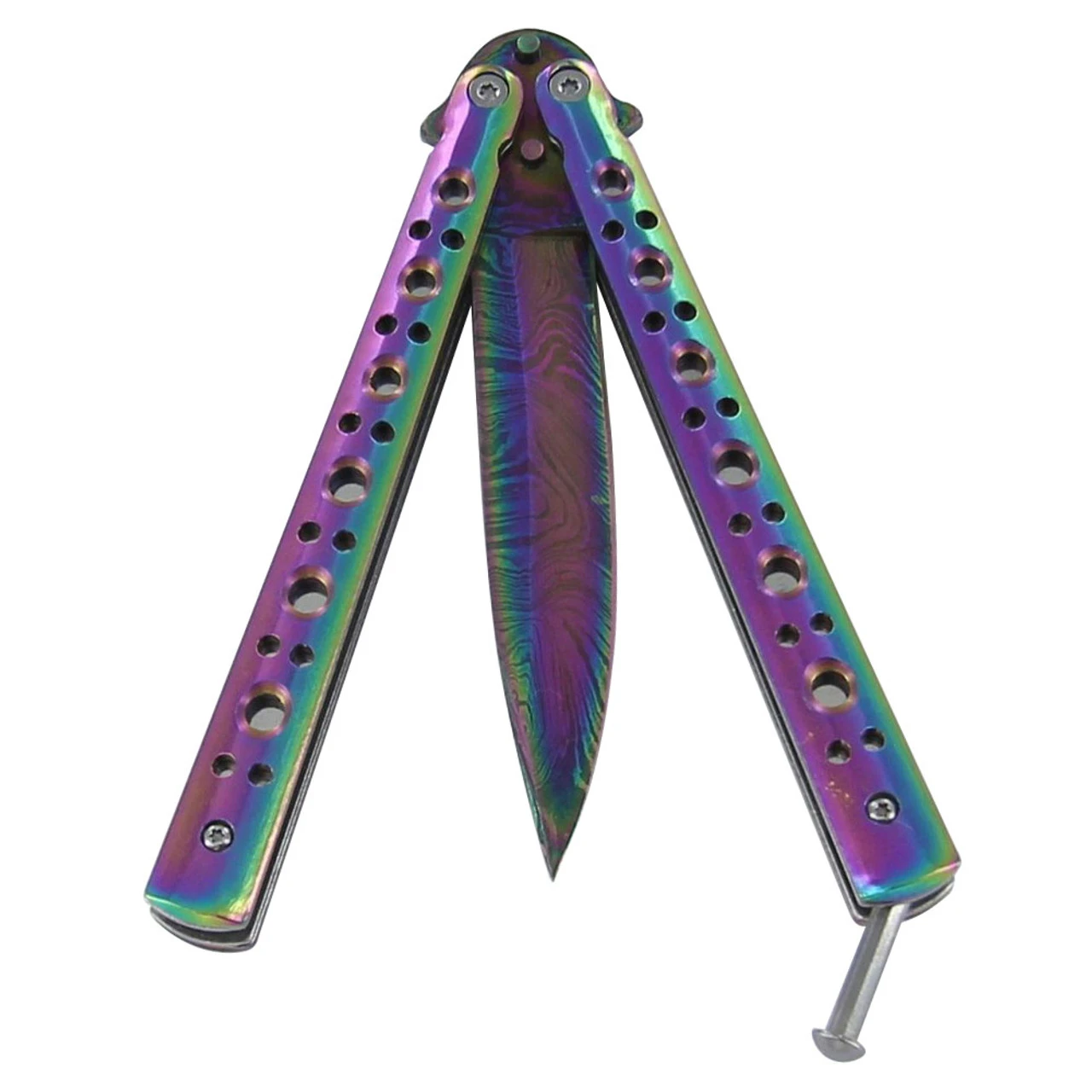 Damascus Steel Luminance Inquisition Butterfly Knife 4 Damascus Steel Luminance Inquisition Butterfly Knife - Image 4