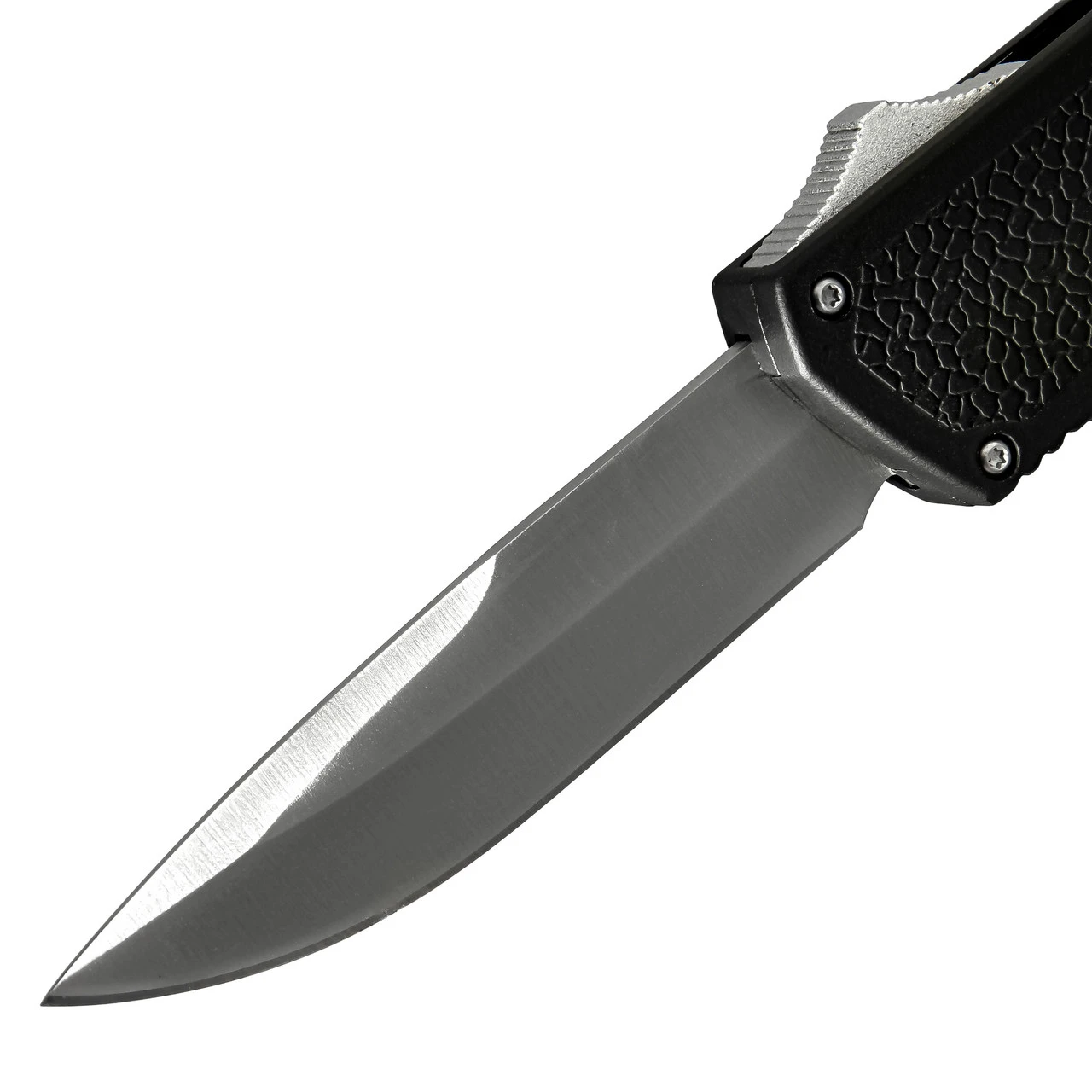 Steel Shadow Automatic Functional Black Textured Out The Front Drop Point OTF Knife W/ Belt Clip 4 Steel Shadow Automatic Functional Black Textured Out The Front Drop Point OTF Knife W/ Belt Clip - Image 4