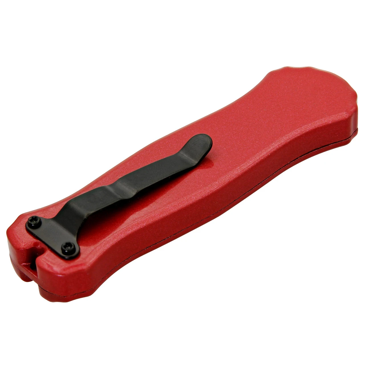 Red Fruit Automatic Mini California Legal Double Edge Out The Front OTF Knife W/ Contoured Handle & Belt Clip 5 Red Fruit Automatic Mini California Legal Double Edge Out The Front OTF Knife W/ Contoured Handle & Belt Clip - Image 5