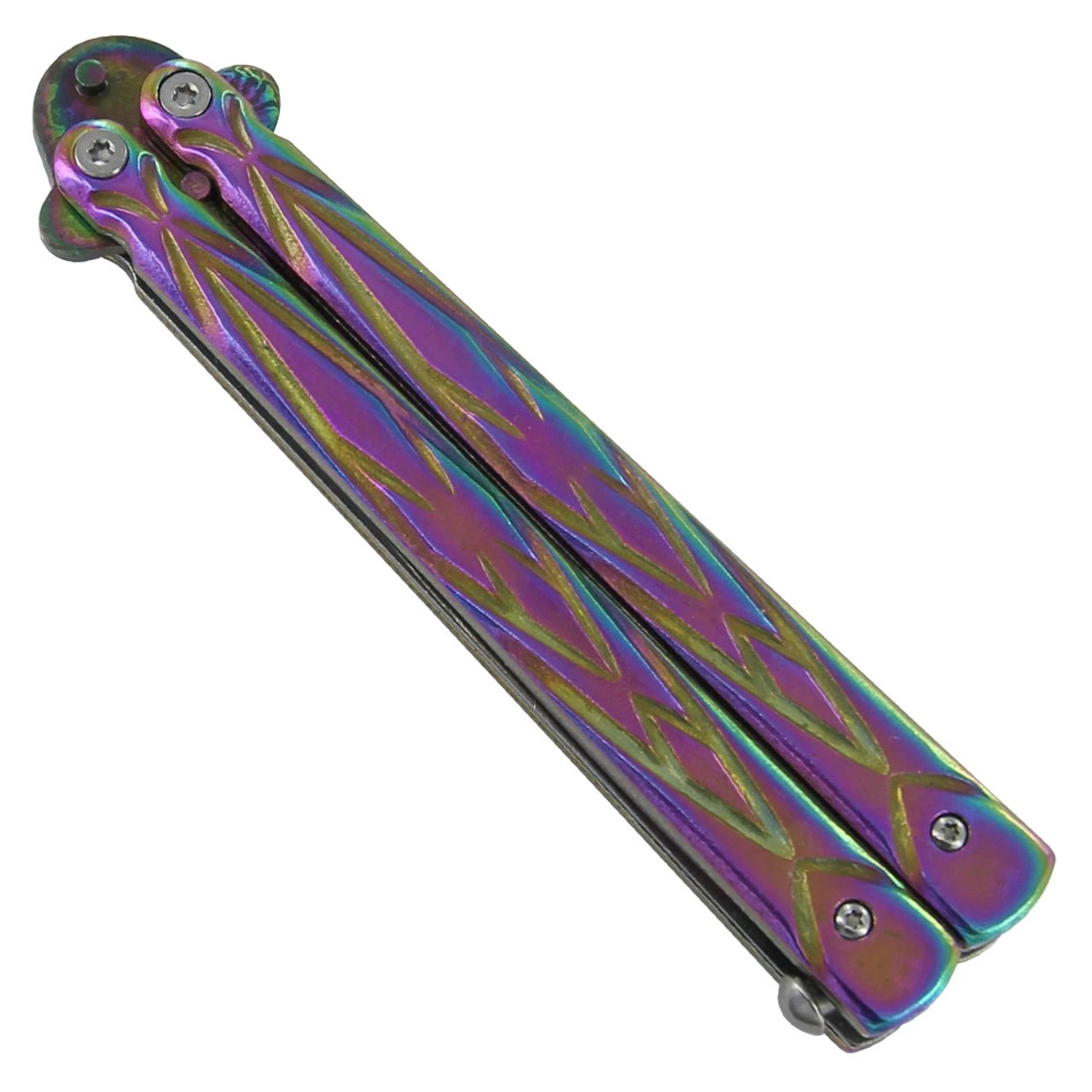 Damascus Steel Nuclear Reactor Butterfly Knife 2 Damascus Steel Nuclear Reactor Butterfly Knife - Image 2