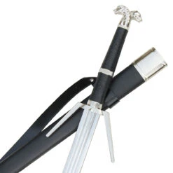 Monster Hunter Decorative Replica Griffin Silver Sword With Scabbard [Video Game Edition] -Daggers Store 8sm9 485 53824.1564504758