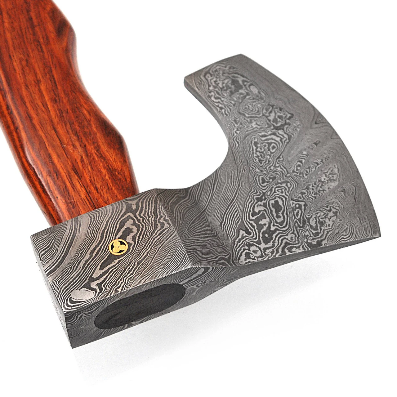 Descendant Of The Gods Damascus Steel Functional Bearded Outdoor Axe 5 Descendant Of The Gods Damascus Steel Functional Bearded Outdoor Axe - Image 5