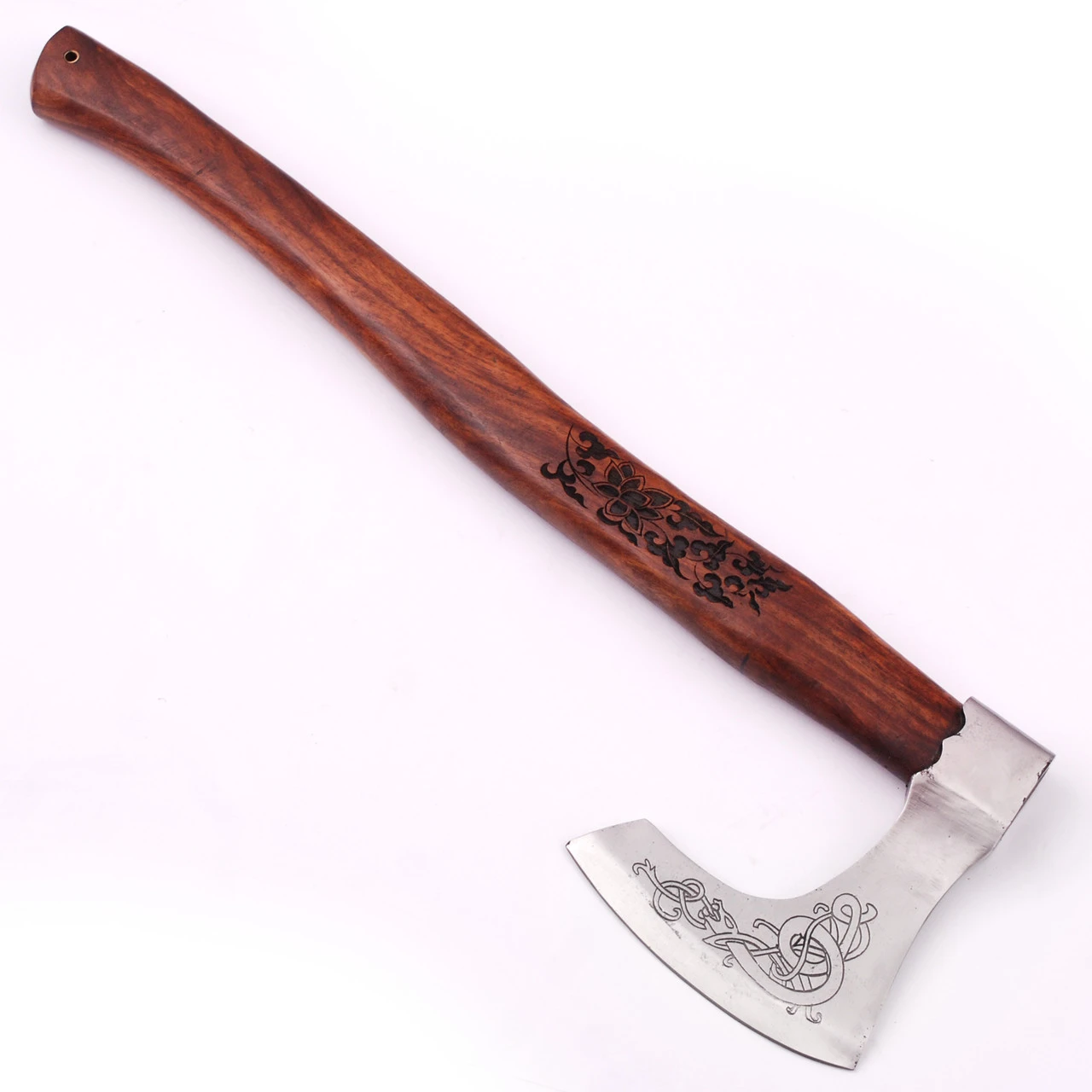 Warrior Shield Maiden Norse Viking Battle Axe | Floral Engraved Handle | 2 Warrior Shield Maiden Norse Viking Battle Axe | Floral Engraved Handle | - Image 2