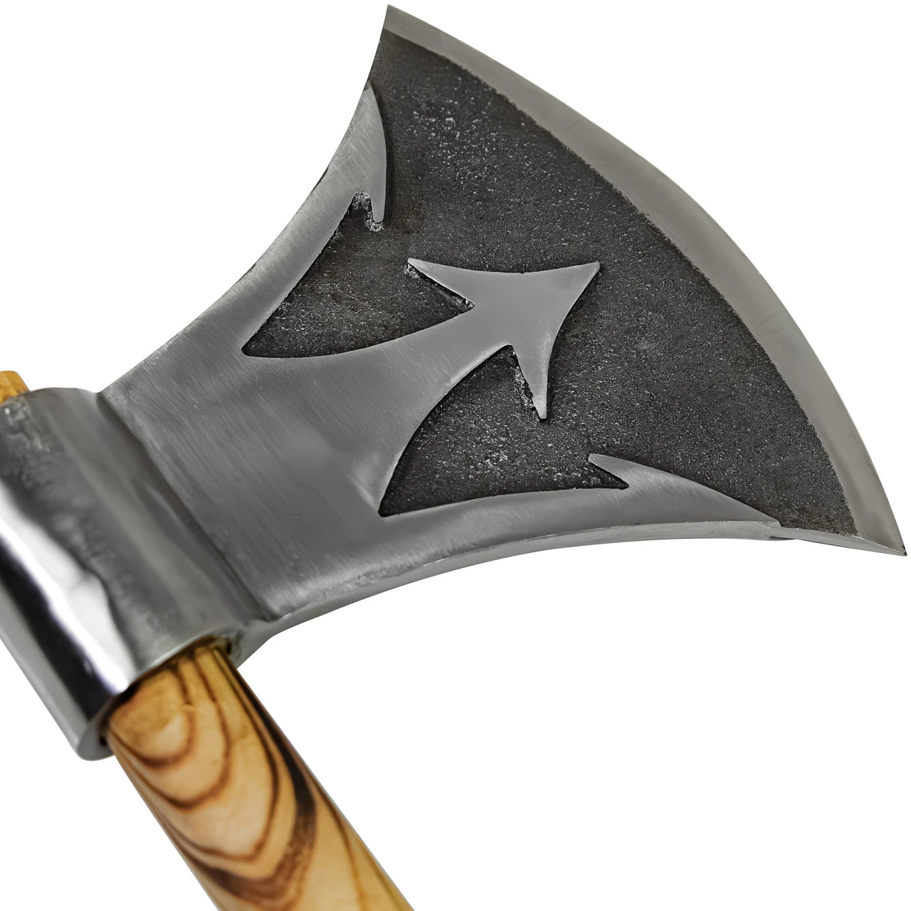 Briny Deep Hand Forged Large Two-Handed Outdoor Camping Functional Costume Axe W/ Trident Motif 6 Briny Deep Hand Forged Large Two-Handed Outdoor Camping Functional Costume Axe W/ Trident Motif - Image 6