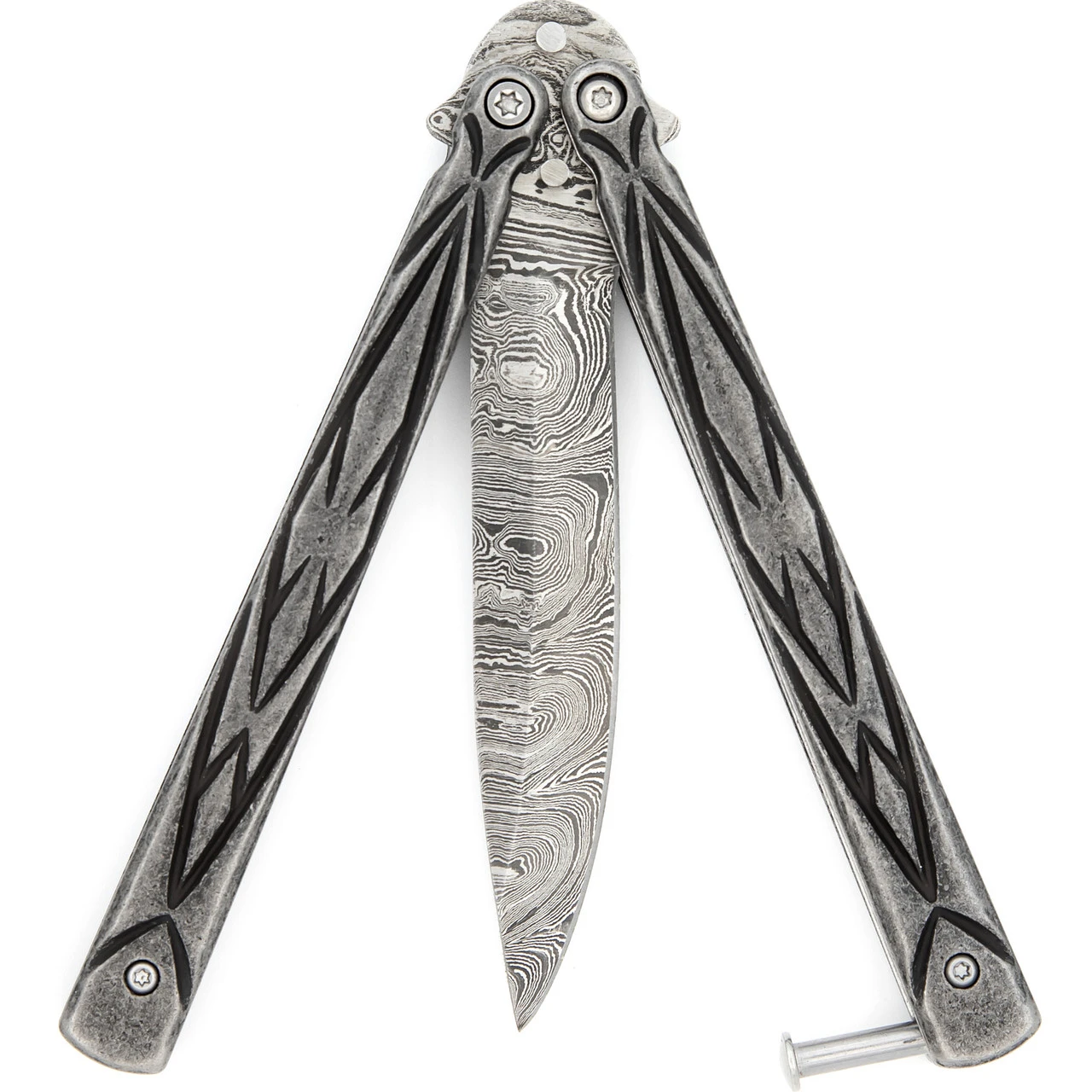 Butterfly Sudden Fatality Tribal Balisong Fanning Knife | Damascus Steel Blade 3 Butterfly Sudden Fatality Tribal Balisong Fanning Knife | Damascus Steel Blade - Image 3