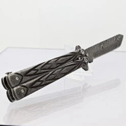 Butterfly Sudden Fatality Tribal Balisong Fanning Knife | Tanto Damascus Steel Blade -Daggers Store BF2133 D2 05 10958.1691079069