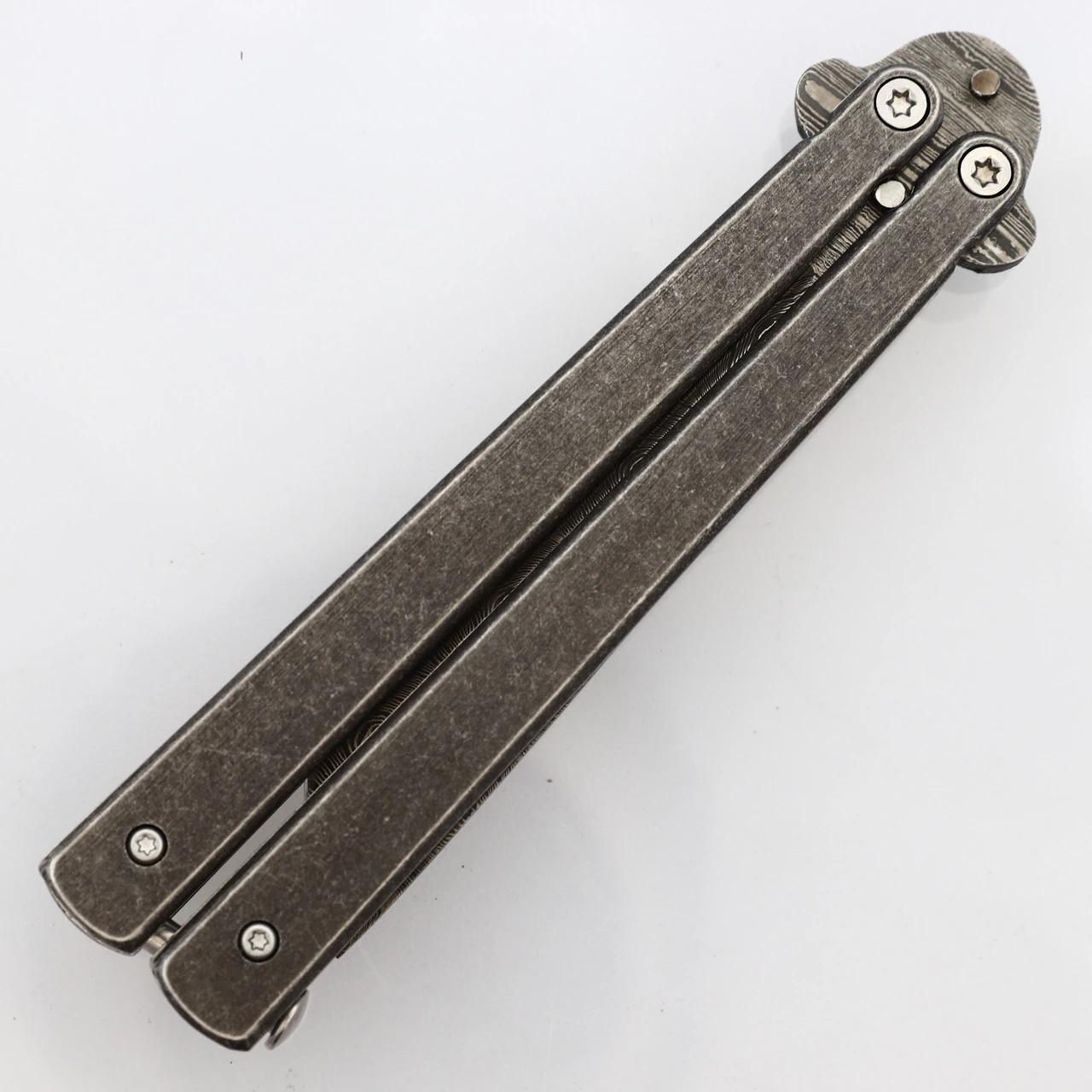 Butterfly Coal Miner Steel Knife | Tanto Point Damascus Blade 4 Butterfly Coal Miner Steel Knife | Tanto Point Damascus Blade - Image 4