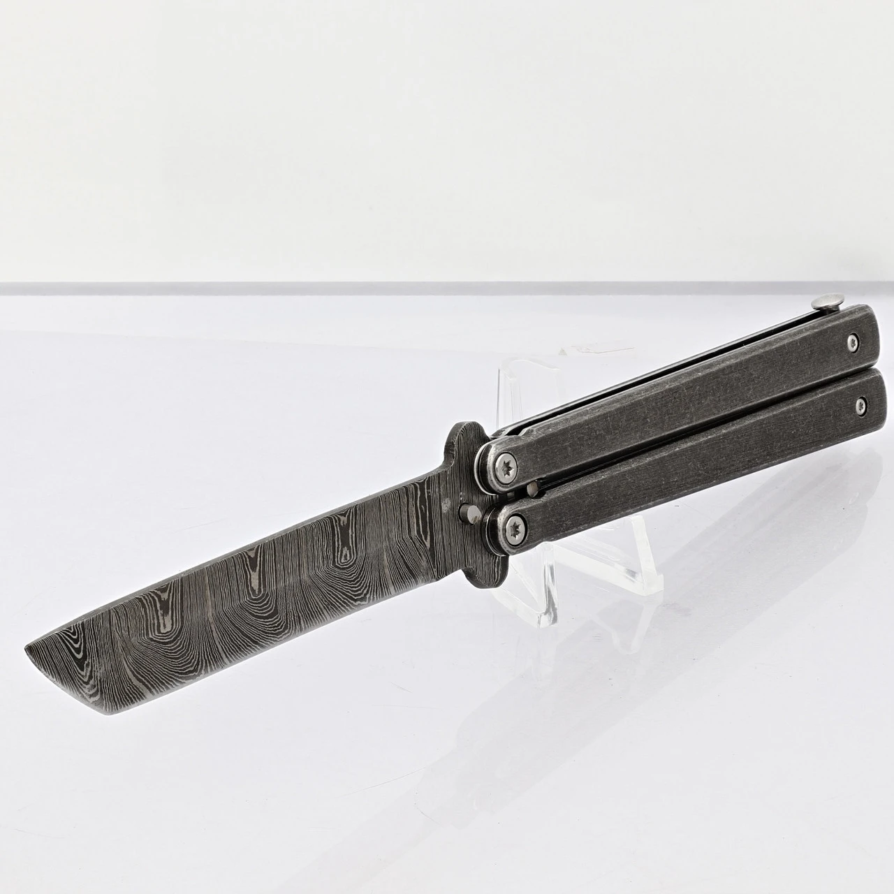 Butterfly Coal Miner Steel Knife | Tanto Point Damascus Blade 2 Butterfly Coal Miner Steel Knife | Tanto Point Damascus Blade - Image 2