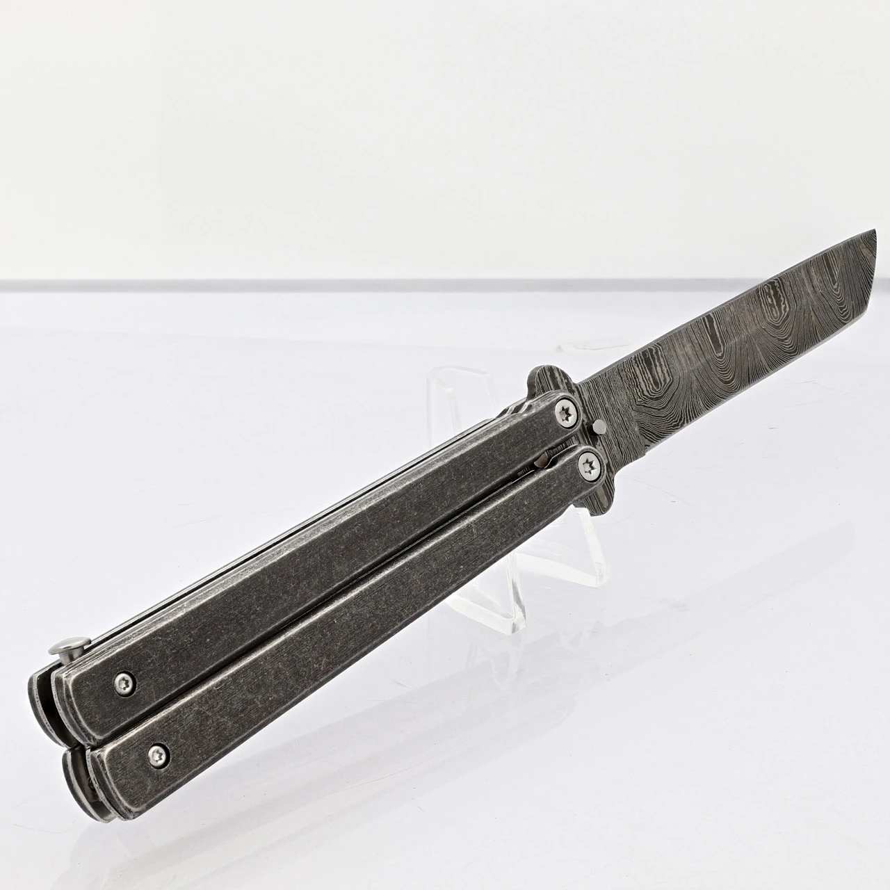 Butterfly Coal Miner Steel Knife | Tanto Point Damascus Blade 3 Butterfly Coal Miner Steel Knife | Tanto Point Damascus Blade - Image 3