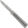 Steel Coal Strike Butterfly Knife | Damascus Steel Drop Point Blade