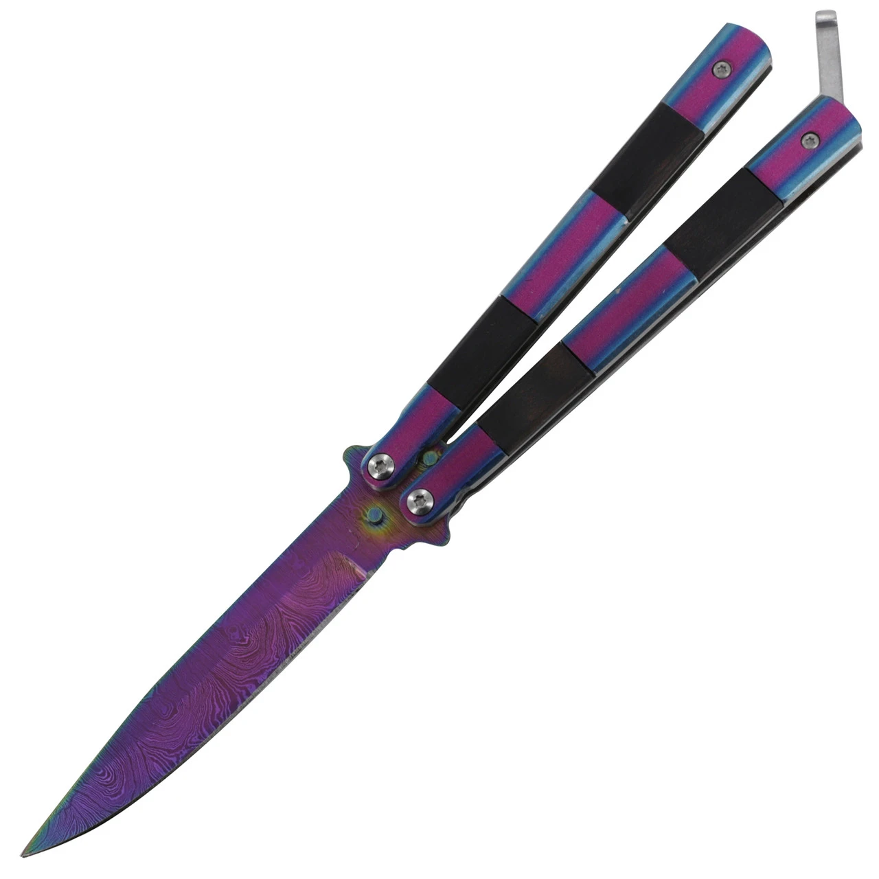 Taste Of Poison Damascus Steel Heavy Duty Fanning Butterfly Knife 1 Taste Of Poison Damascus Steel Heavy Duty Fanning Butterfly Knife