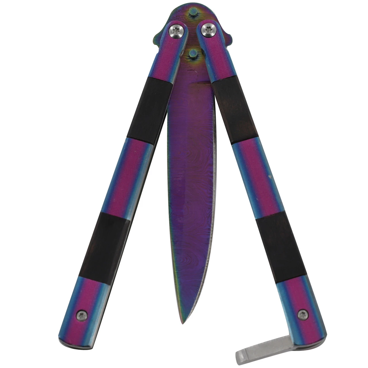 Taste Of Poison Damascus Steel Heavy Duty Fanning Butterfly Knife 2 Taste Of Poison Damascus Steel Heavy Duty Fanning Butterfly Knife - Image 2