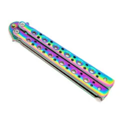 Mutation Warning Balisong Flipper Butterfly Knife | Titanium Damascus | Drop Point Blade -Daggers Store BF2492 D3 74128.1691160822