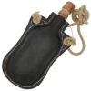 Adam’s Ale Functional 48 Oz. Genuine Black Leather Drinking Canteen Bottle W/ Rope Strap & Wooden Stopper