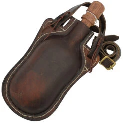 Ranch Hand 48 Oz. Handmade Brown Genuine Leather Bottle Canteen W/ Wooden Stopper & Leather Shoulder Strap