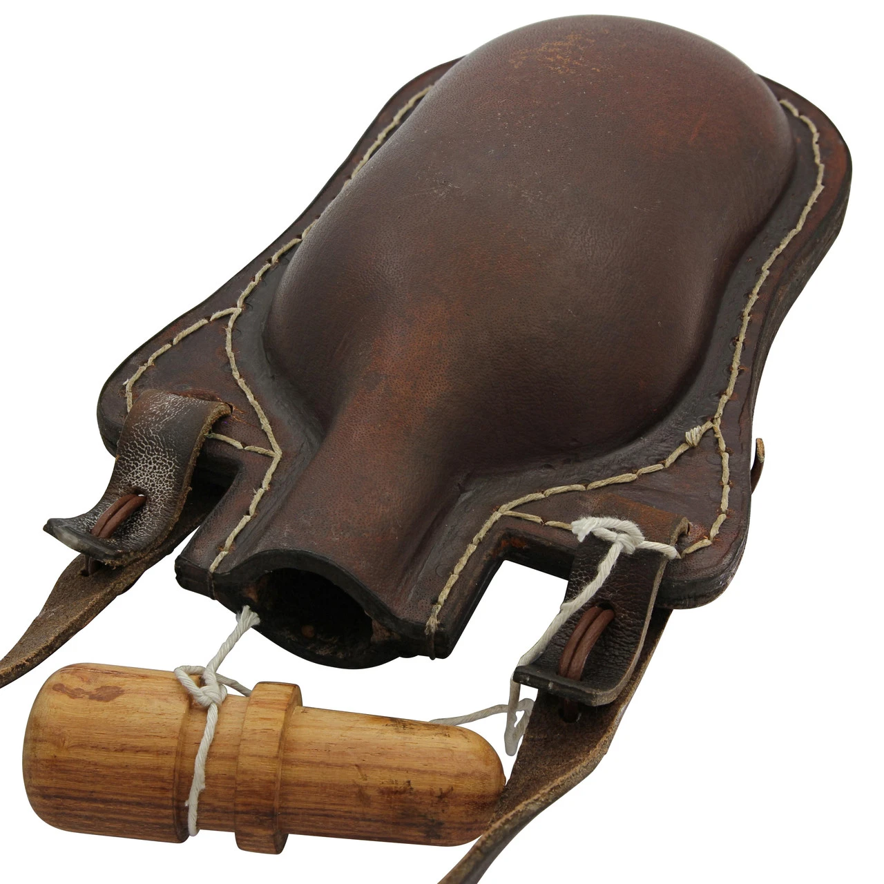 Ranch Hand 48 Oz. Handmade Brown Genuine Leather Bottle Canteen W/ Wooden Stopper & Leather Shoulder Strap 4 Ranch Hand 48 Oz. Handmade Brown Genuine Leather Bottle Canteen W/ Wooden Stopper & Leather Shoulder Strap - Image 4