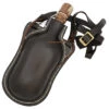 Hoof It 48 Oz. Natural Handmade Dark Brown Genuine Leather Drinking Bottle Canteen W/ Leather Shoulder Strap & Wooden Stopper
