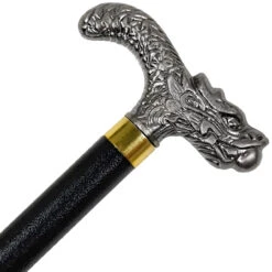 Pearl Courier Chinese Folklore Dragon Derby Style Handle Pewter Finish Costume Walking Sword Cane 8 Pearl Courier Chinese Folklore Dragon Derby Style Handle Pewter Finish Costume Walking Sword Cane -Daggers Store CS3093 04 50054.1692806318