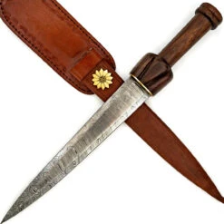 Daggers Store 4 Divine Judgement Ornate Damascus Steel Ceremonial Dagger | Leather Sheath Included
