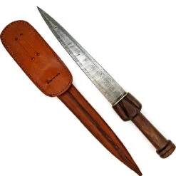 Divine Judgement Ornate Damascus Steel Ceremonial Dagger | Leather Sheath Included -Daggers Store DGD2945 63558.1661454092