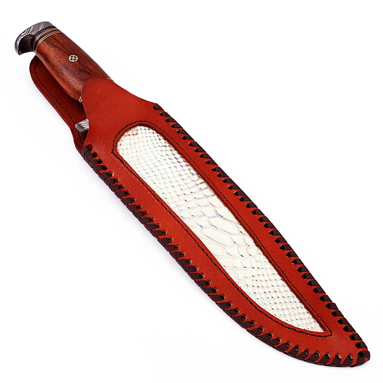 Hunt For Life Bayou Dweller Damascus Steel Bowie Hunting Knife 5 Hunt For Life Bayou Dweller Damascus Steel Bowie Hunting Knife - Image 5