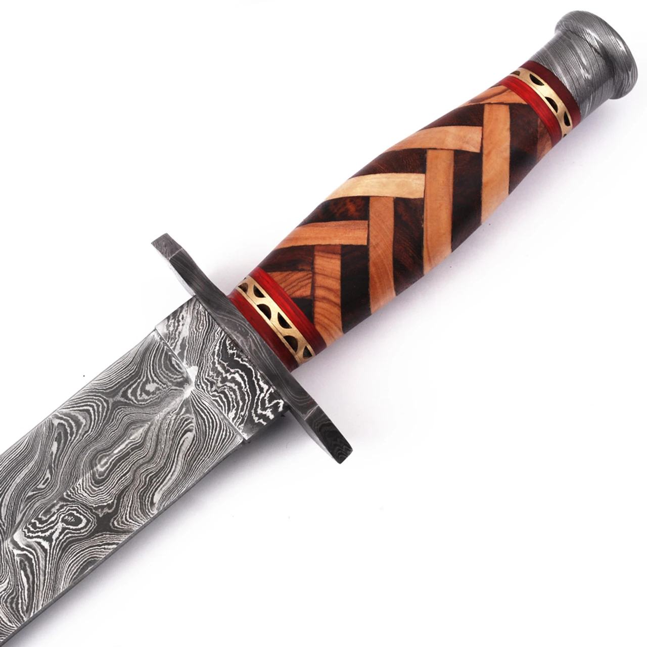 Arabian Nights Damascus Steel Dagger With Leather Sheath 4 Arabian Nights Damascus Steel Dagger With Leather Sheath - Image 4