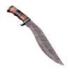 Righteous Victory Damascus Steel Kukri Sawback Machete Hunting Knife With Sheath
