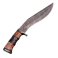 Righteous Victory Damascus Steel Kukri Sawback Machete Hunting Knife With Sheath 9 Righteous Victory Damascus Steel Kukri Sawback Machete Hunting Knife With Sheath -Daggers Store DHK2270 86333.1595363549