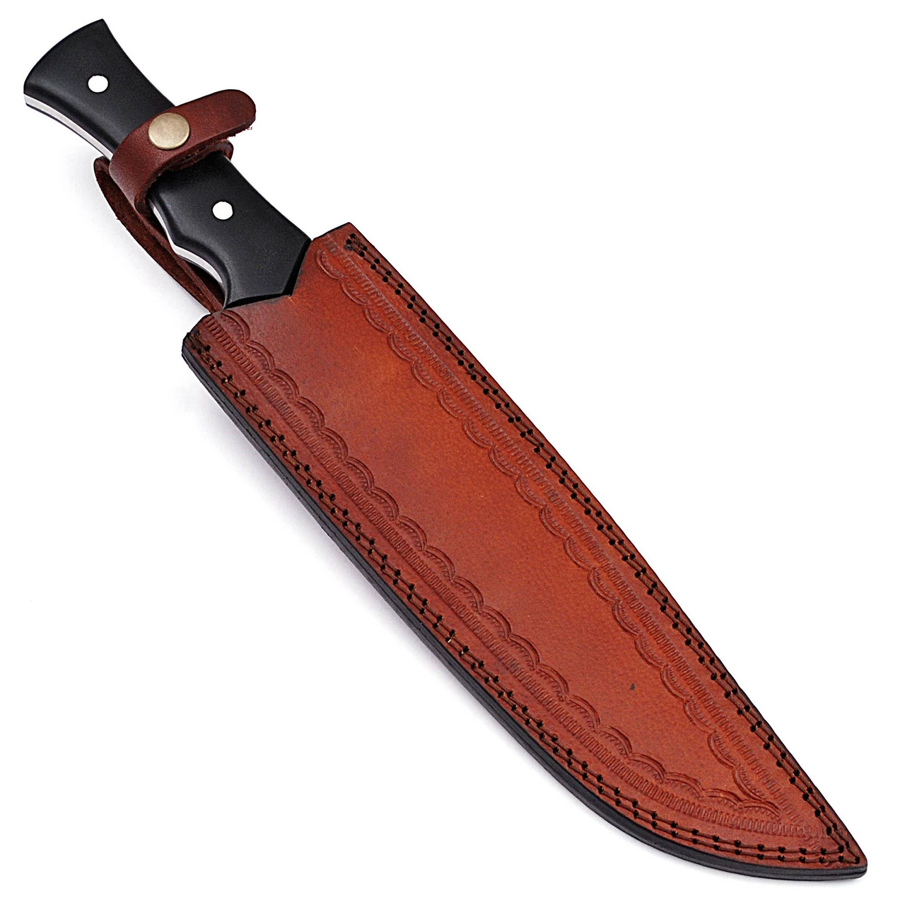 Blood & Ink Damascus Steel Outdoor Bowie Hunting Knife 4 Blood & Ink Damascus Steel Outdoor Bowie Hunting Knife - Image 4