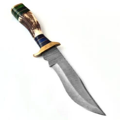 Cacophonous Forest Fixed Blade Clip Point Damascus Outdoor Hunting Knife | Hunt For Life -Daggers Store DHK2681 71966.1645629925