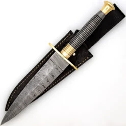 Full Damascus Steel Commando Knife | Pattern Welded Steel Full Tang Replica JSOC Dagger With Leather Sheath 18 Full Damascus Steel Commando Knife | Pattern Welded Steel Full Tang Replica JSOC Dagger With Leather Sheath -Daggers Store DHK3049BR 24173.1681328303