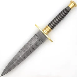 Full Damascus Steel Commando Knife | Pattern Welded Steel Full Tang Replica JSOC Dagger With Leather Sheath 27 Full Damascus Steel Commando Knife | Pattern Welded Steel Full Tang Replica JSOC Dagger With Leather Sheath -Daggers Store DHK3049BR 09060.1681328303