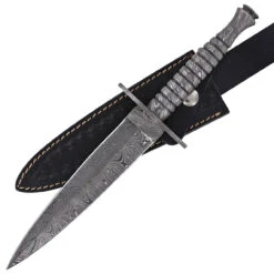 Full Damascus Steel Commando Knife | Pattern Welded Steel Full Tang Replica JSOC Dagger With Leather Sheath 17 Full Damascus Steel Commando Knife | Pattern Welded Steel Full Tang Replica JSOC Dagger With Leather Sheath -Daggers Store DHK3049 56988.1681328302