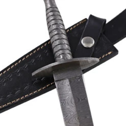 Full Damascus Steel Commando Knife | Pattern Welded Steel Full Tang Replica JSOC Dagger With Leather Sheath 19 Full Damascus Steel Commando Knife | Pattern Welded Steel Full Tang Replica JSOC Dagger With Leather Sheath -Daggers Store DHK3049 12972.1681328302