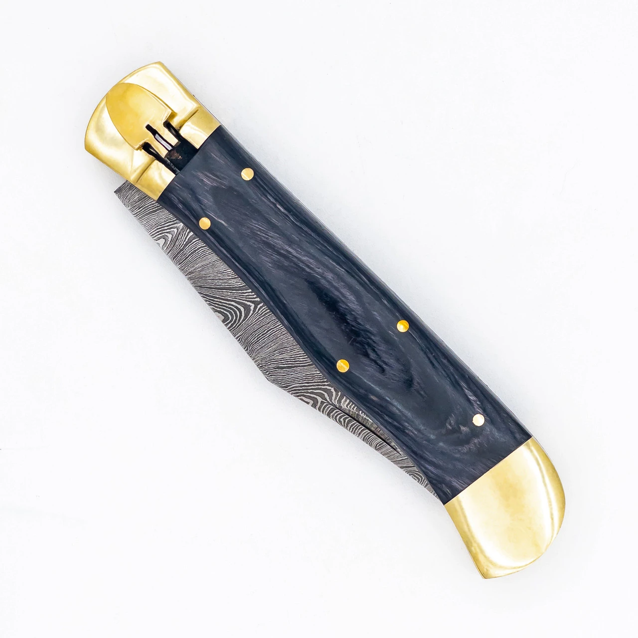 Rappel Down Automatic Large Damascus XL Lever Lock Clip Point Switchblade Knife 3 Rappel Down Automatic Large Damascus XL Lever Lock Clip Point Switchblade Knife - Image 3