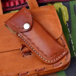 Rustic Living Hand Crafted Damascus Steel Automatic Lever Lock Knife -Daggers Store DLV2702 . 30884.1646339765