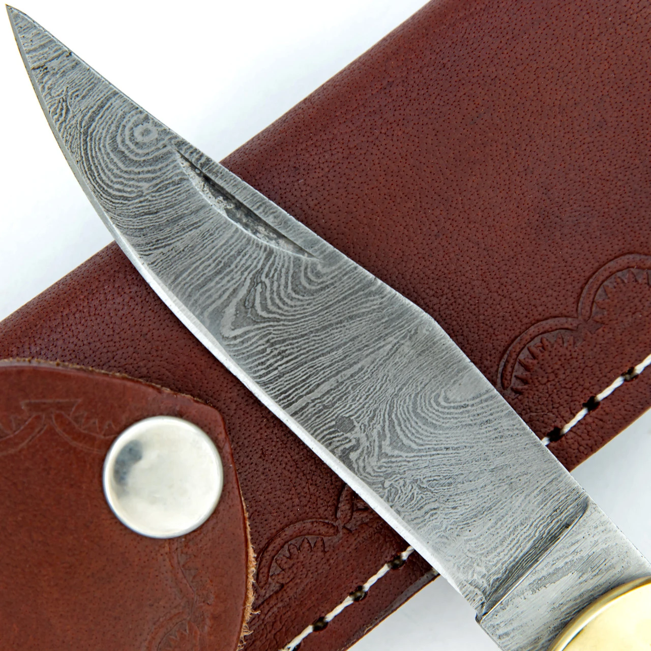 Ashen Reflex Clip Point Automatic Damascus Lever Lock Knife 6 Ashen Reflex Clip Point Automatic Damascus Lever Lock Knife - Image 6