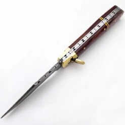 Bleeding Sky Damascus Clip Point Automatic Switchblade Lever Lock Knife 10 Bleeding Sky Damascus Clip Point Automatic Switchblade Lever Lock Knife -Daggers Store DLV2799 29170.1649432531