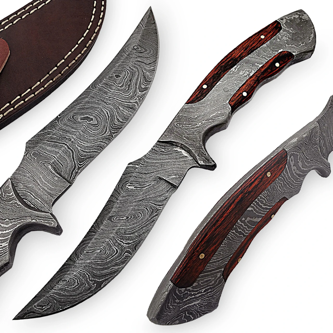 Yukon Timber Full Tang Damascus Knife 4 Yukon Timber Full Tang Damascus Knife - Image 4