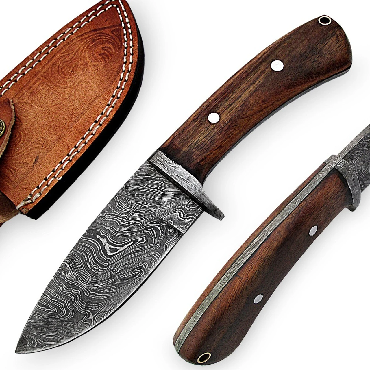 Damascus Full Tang North American Game Hunting Knife 4 Damascus Full Tang North American Game Hunting Knife - Image 4
