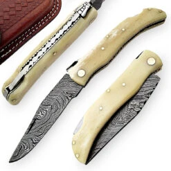 Damascus Steel Desert Caravan French Laguiole Knife 7 Damascus Steel Desert Caravan French Laguiole Knife -Daggers Store DM2027BON 51303.1564503908