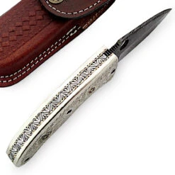 Chrysanthemum Damascus Folding Pocket Knife 6 Chrysanthemum Damascus Folding Pocket Knife -Daggers Store DM2040 75093.1564503948