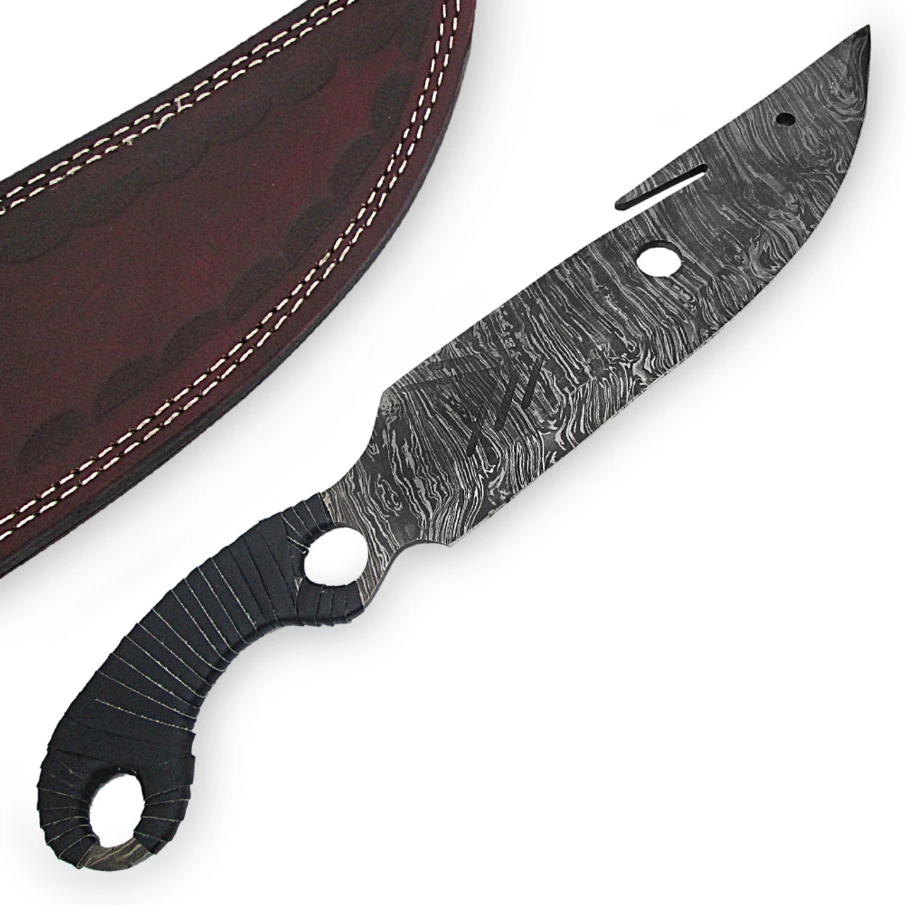 Sumatran Tiger Full Tang Damascus Steel Gut Hook Machete Hunting Knife 4 Sumatran Tiger Full Tang Damascus Steel Gut Hook Machete Hunting Knife - Image 4